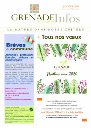 Grenade Infos - janvier 2020