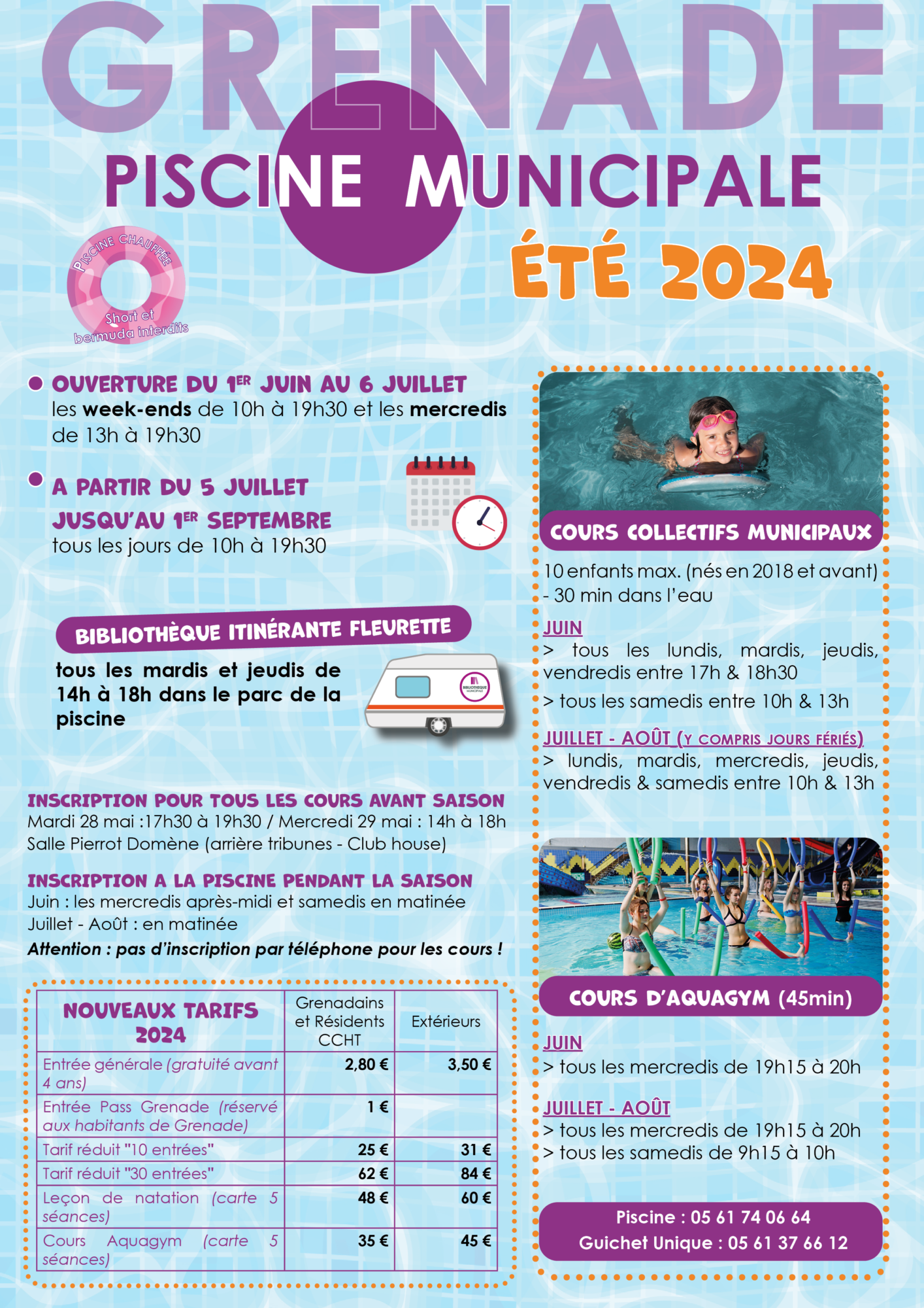 Affiche piscine municipale de Grenade